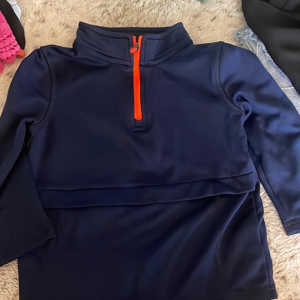 Boys navy zip up top